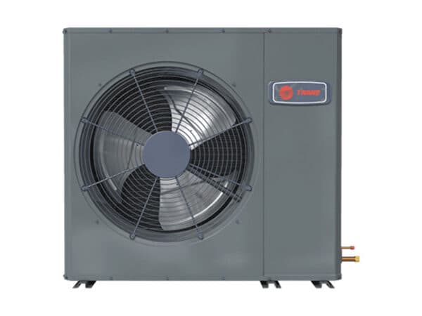 Trane heat pump with a large front-mounted fan.